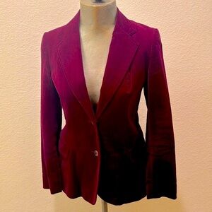VINTAGE Burgundy Velvet Blazer